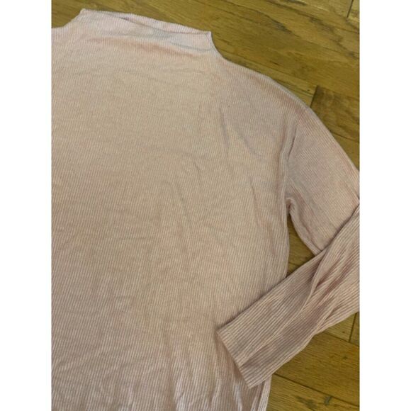 Gap Womens Ribbed Long Sleeve mock neck Light Pink sweater top size large - Picture 3 of 7